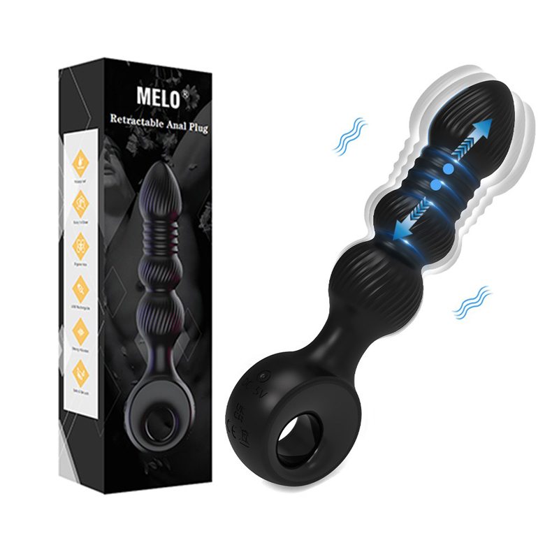 Male and female G-point vibrating telescopic anal plug
