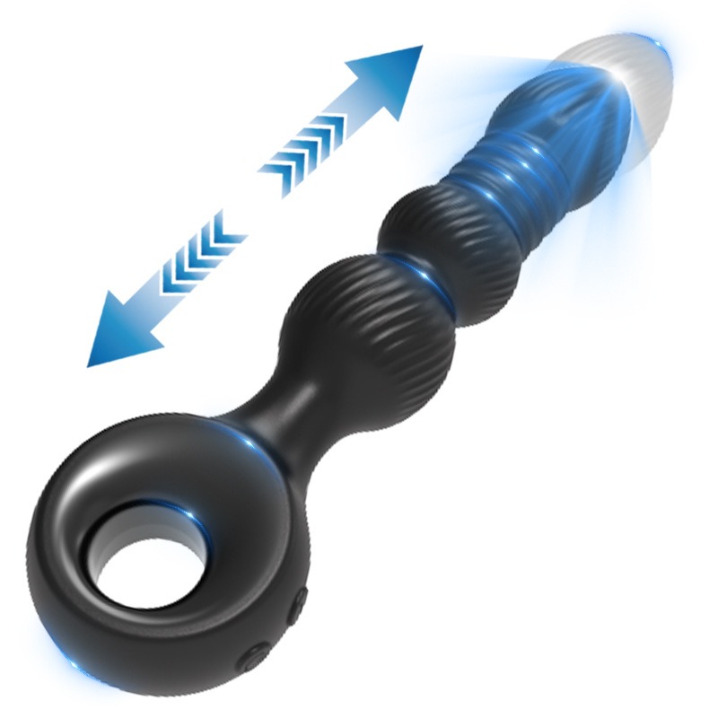 Male and female G-point vibrating telescopic anal plug
