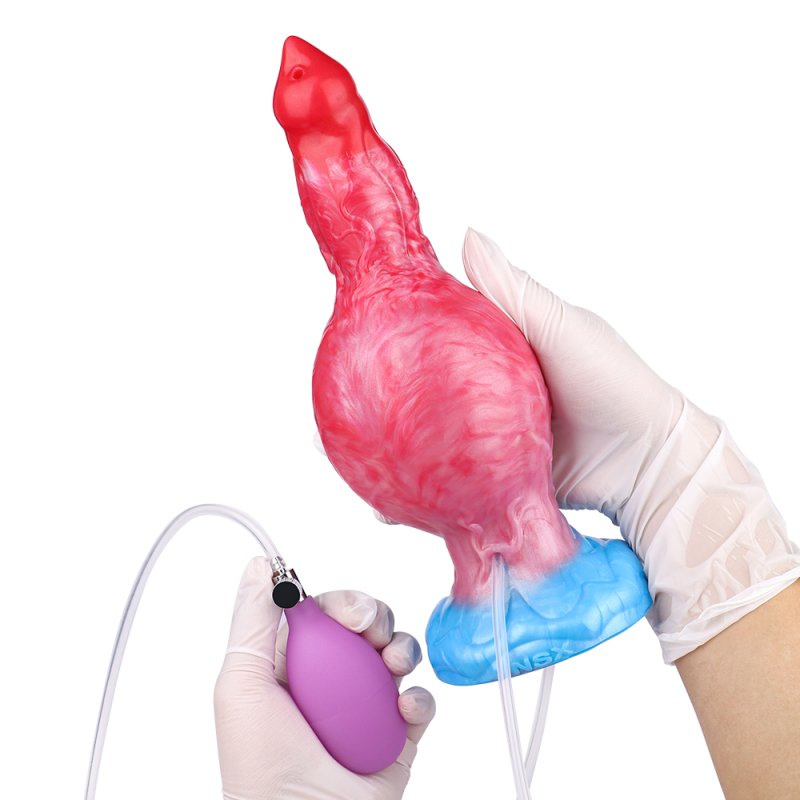 Squirting Inflatable Fantasy Dildo - Wolf Dick